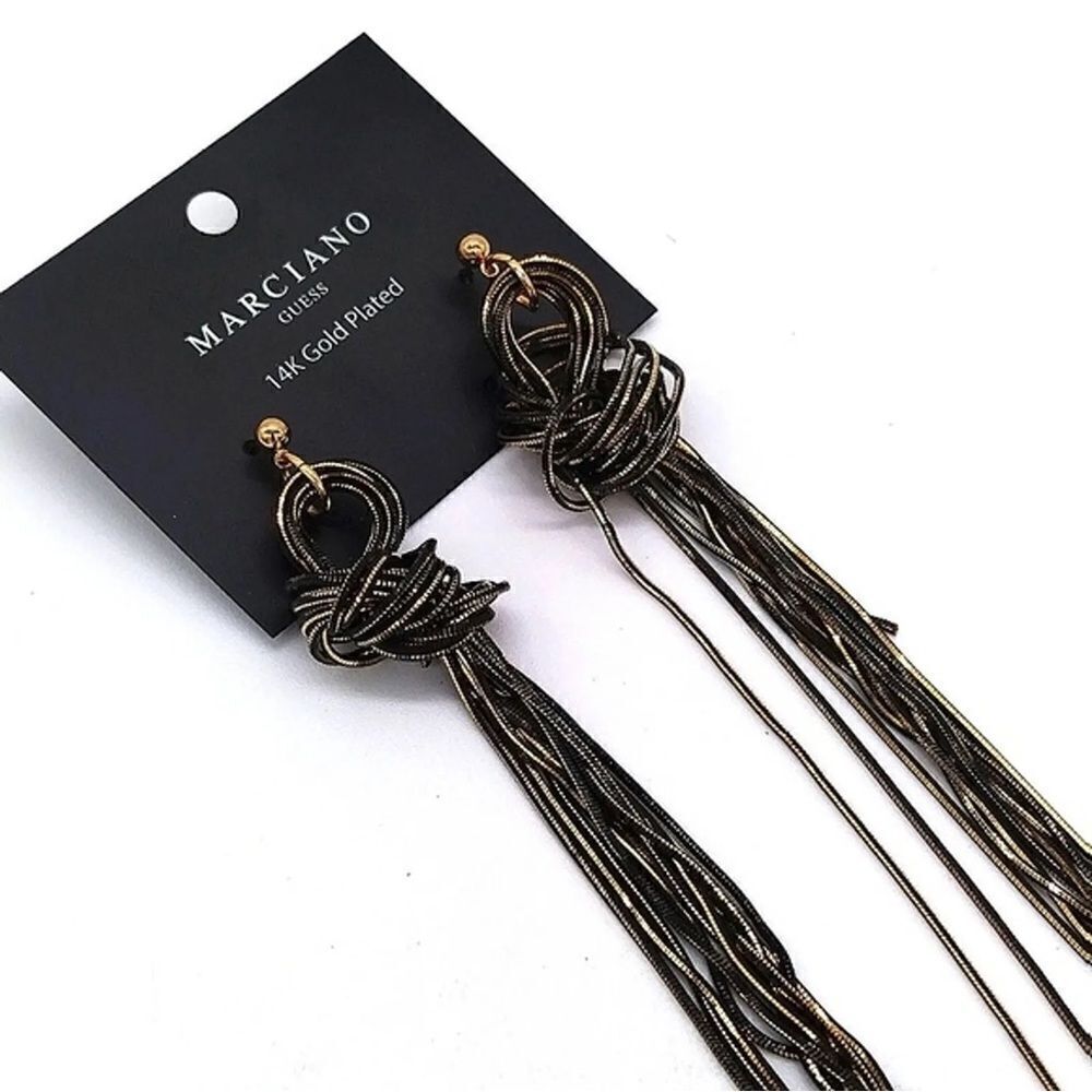 Guess long 14K gold plated long earrings